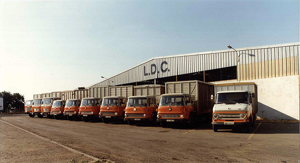 The first collection lorries.