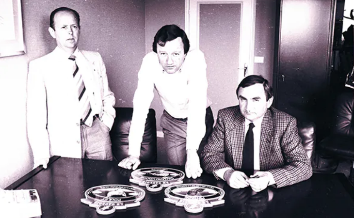 Le premier PDG du Groupe LDC, Rémy LAMBERT (à droite), et son successeur Gérard CHANCEREUL (à gauche)