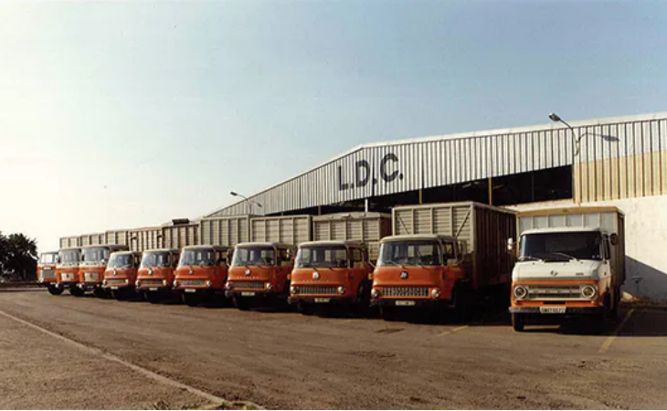 The first collection lorries.